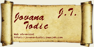 Jovana Todić vizit kartica